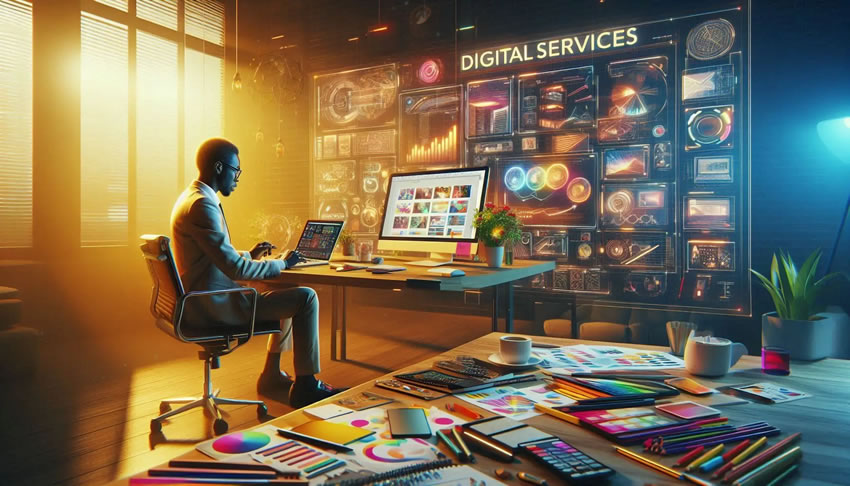 Digital Marketing Specialist showcasing characteristics of digital design services at Jossidy Digital: creative branding, SEO optimization, visual identity expertise in professional portrait.