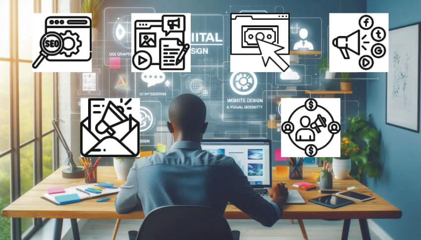 Jossidy Digital Services graphic illustrating a Remote Digital Services Freelancer amplifying reach.